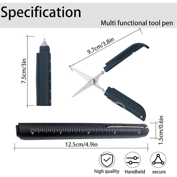 4-in-1 Portable Tool Scale Signature Ballpoint Pen