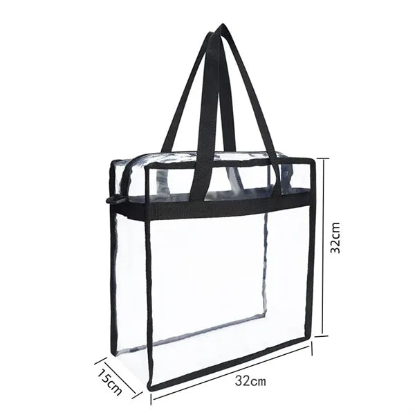 Clear Tote Bag with Zipper Closure