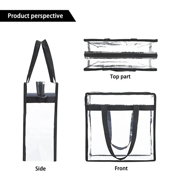 Clear Tote Bag with Zipper Closure