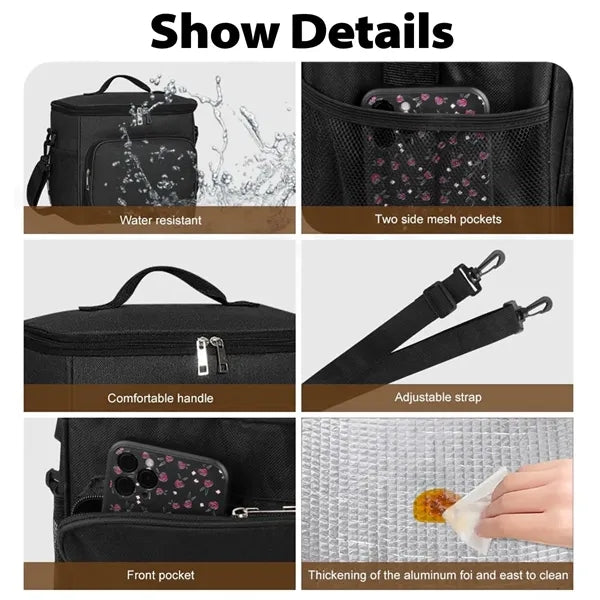 16-Can Insulated Lunch Cooler Bag for Work and Picnic