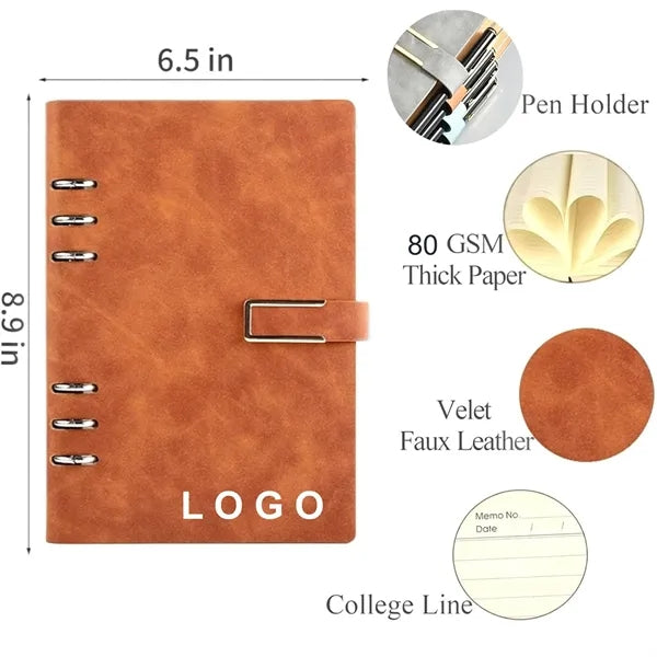 A5 Leather Journal Refillable Notebook for Writing