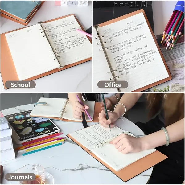 A5 Leather Journal Refillable Notebook for Writing