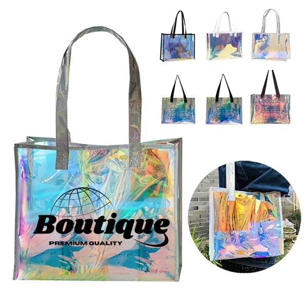 Iridescent Tote Bags Fashion Holographic Clear Handbag