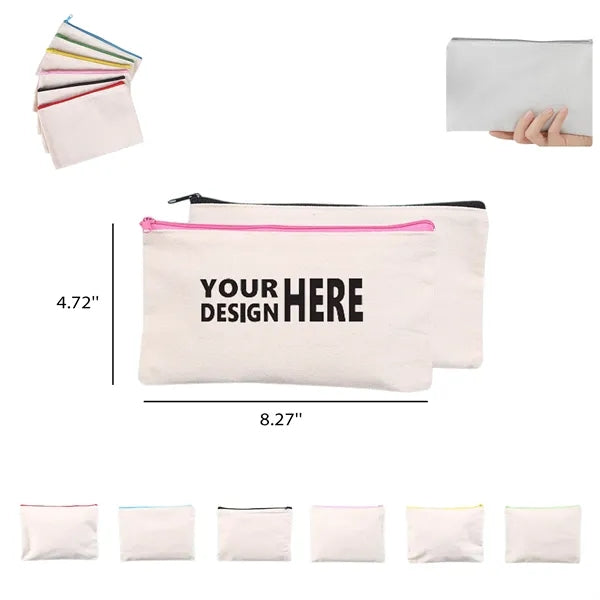 Multipurpose Canvas Pen Case Blank Makeup Bags