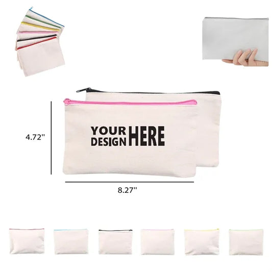 Multipurpose Canvas Pen Case Blank Makeup Bags