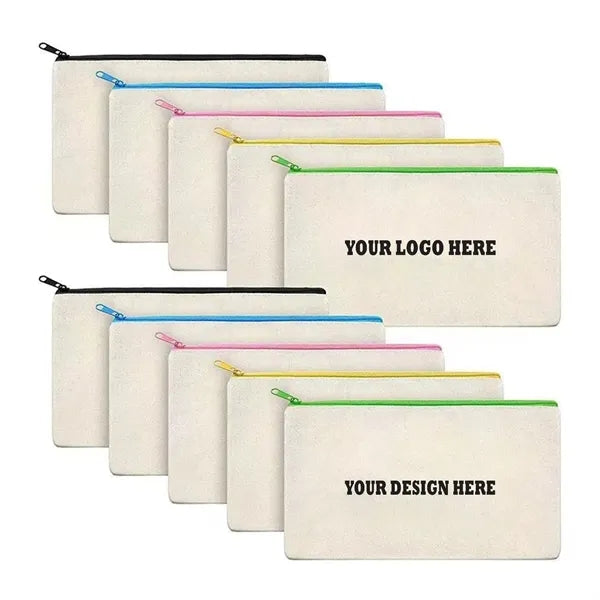 Multipurpose Canvas Pen Case Blank Makeup Bags