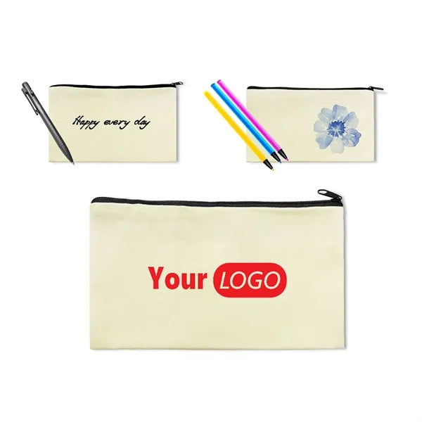 Multipurpose Canvas Pen Case Blank Makeup Bags