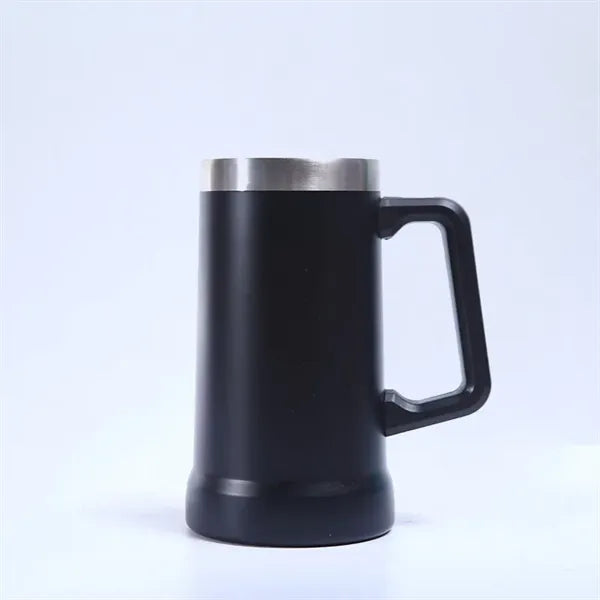 24Oz Stainless Steel Double-Wall Beer Mug with Big Grip