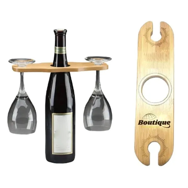 Wood Products Wine Bottle And Glass Holder Goblet Racks