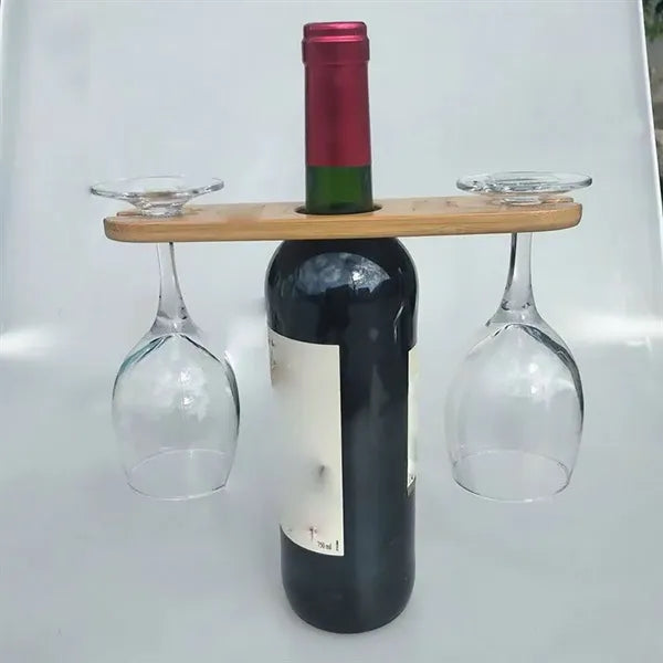 Wood Products Wine Bottle And Glass Holder Goblet Racks