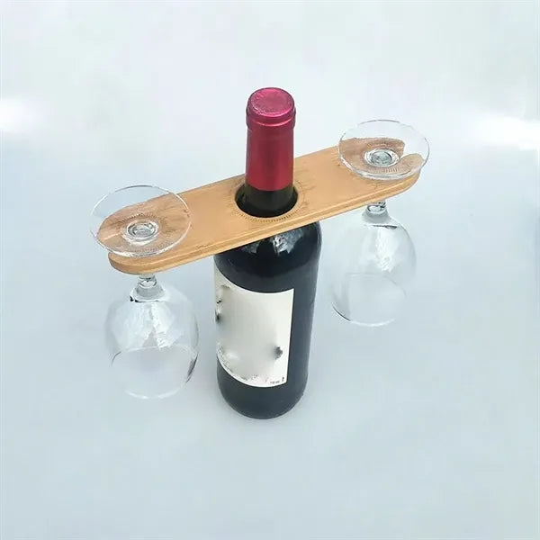 Wood Products Wine Bottle And Glass Holder Goblet Racks