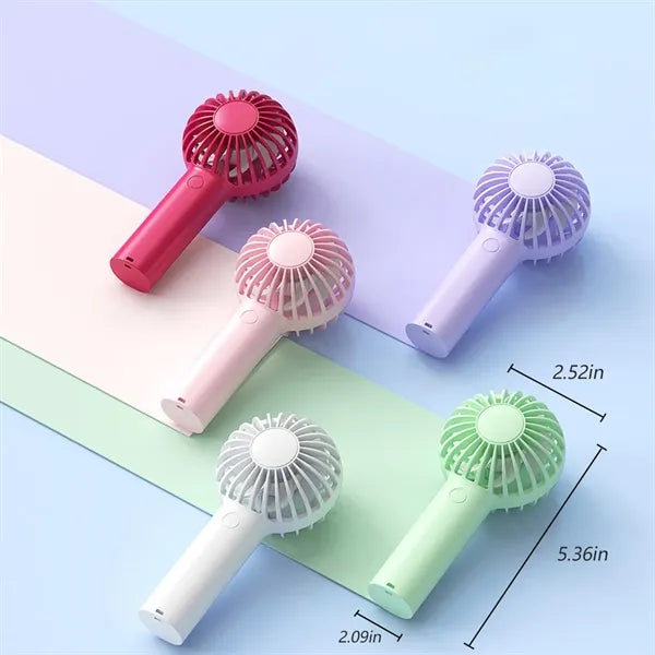 Mini Rechargeable Handheld Fan with 3 Speed Settings