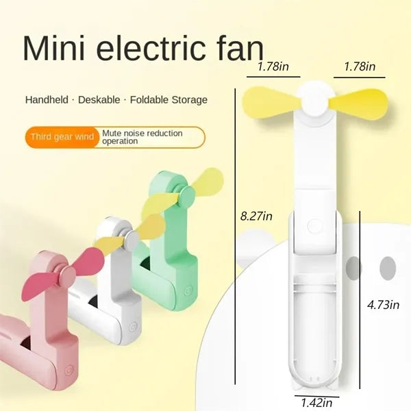 Portable USB Rechargeable Mini Handheld Fan for Travel