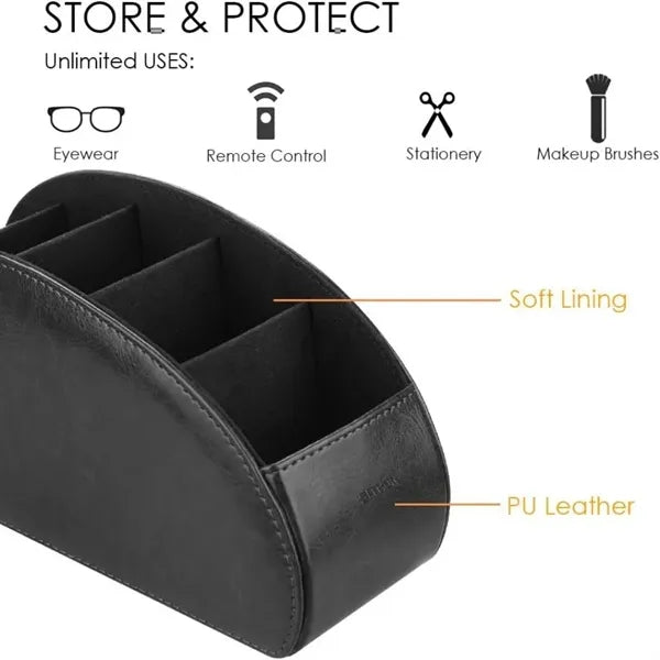 PU Leather Remote Control Storage Box