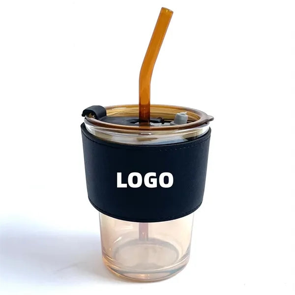 PU leather sleeve for coffee cup or glass bottle