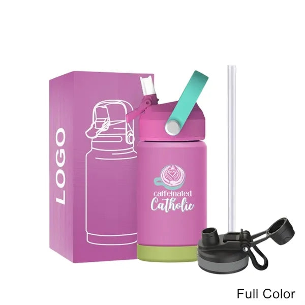 12 oz Kids Double Wall Stainless Steel Sports Water Bottle