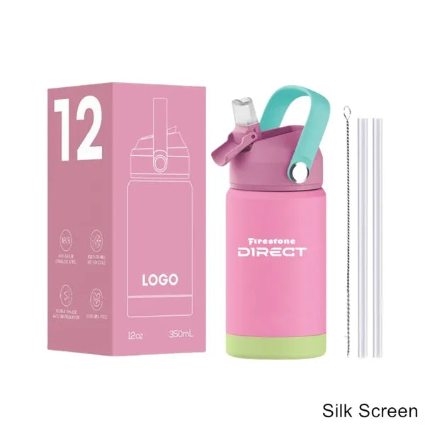 12 oz Kids Double Wall Stainless Steel Sports Water Bottle