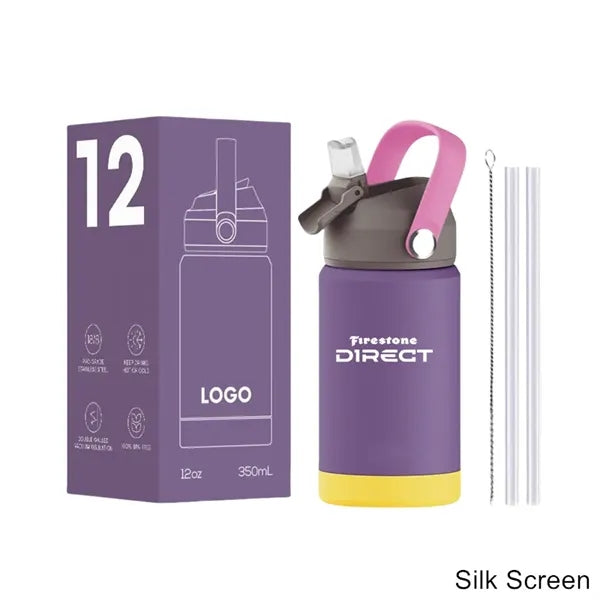 12 oz Kids Double Wall Stainless Steel Sports Water Bottle