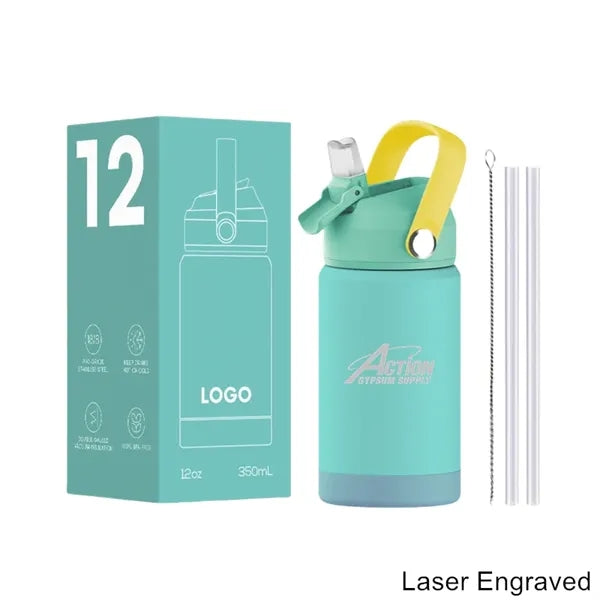12 oz Kids Double Wall Stainless Steel Sports Water Bottle