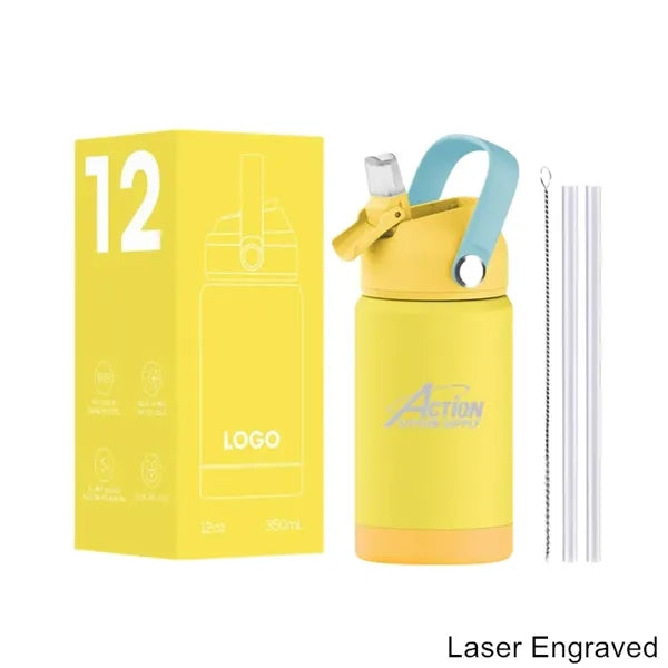 12 oz Kids Double Wall Stainless Steel Sports Water Bottle