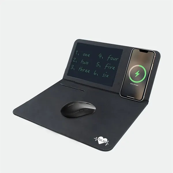 15W Wireless Fast Charging Mouse Mat With LCD Writing Tablet