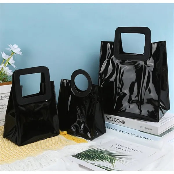 Resuable Jelly Black Tote Bag With Handle