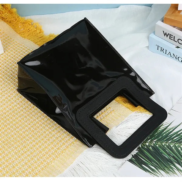 Resuable Jelly Black Tote Bag With Handle