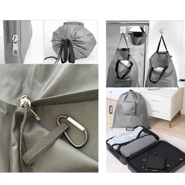 Dirty Laundry Bag with Handles and Aluminum Carabiner