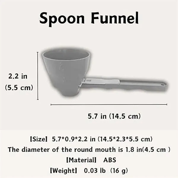 Spill Proof Portable Measuring Spoon Funnel with Scale