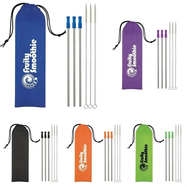 Stainless Steel Silicone Telescopic Foldable Straw