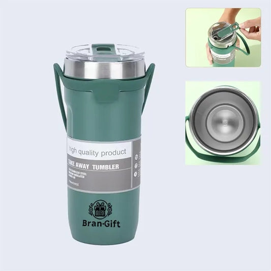 24 oz. Vacuum Stainless Steel Water Bottle W/Carrying Strap