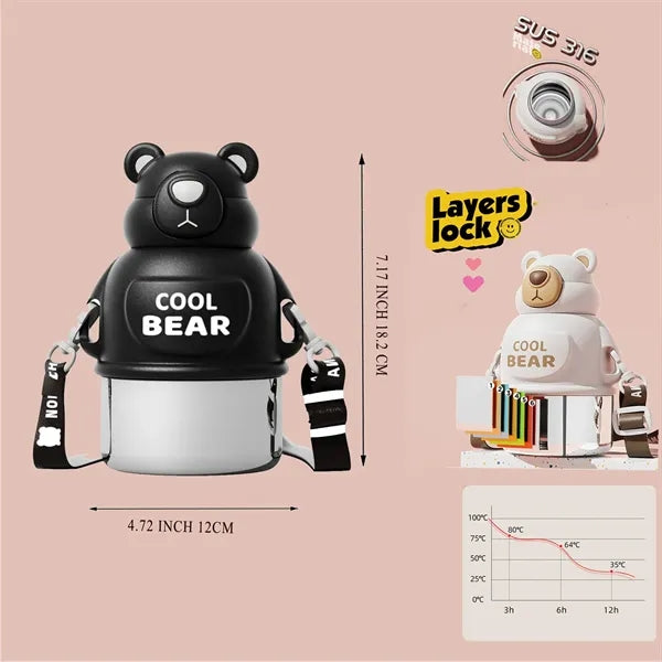 20 Oz. Stainless Steel Cool Bear Shape Bottle