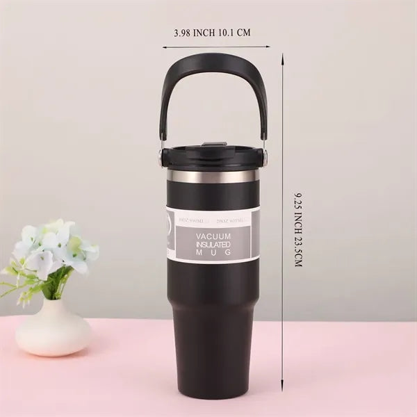 32 Oz. Stainless Steel Vacuum Insulated Mug with Straw