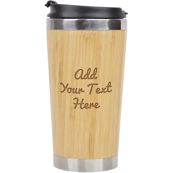 15oz Stainless Steel Bamboo Tumbler