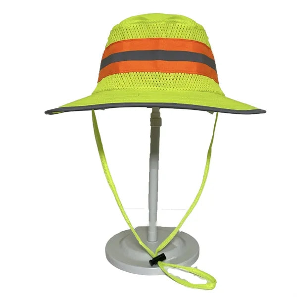 Hi-vis Reflective Ranger Sun Hat w/ Adjustable Neck Strap