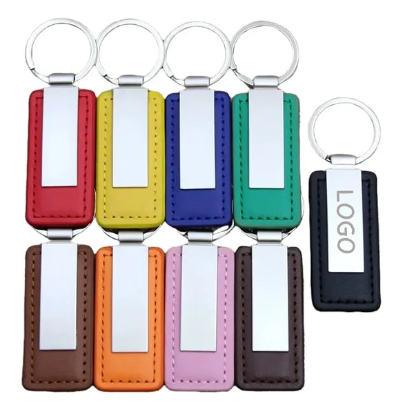 Metal Leather Keychain
