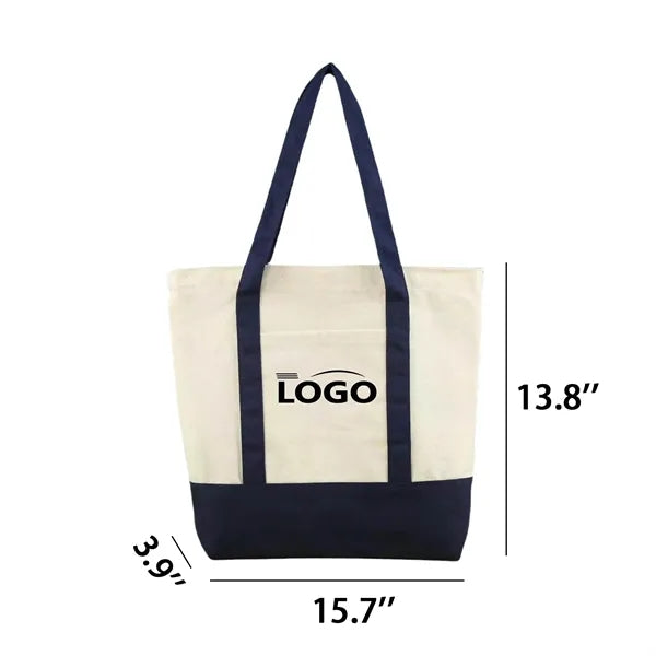 Canvas Tote with External Pocket