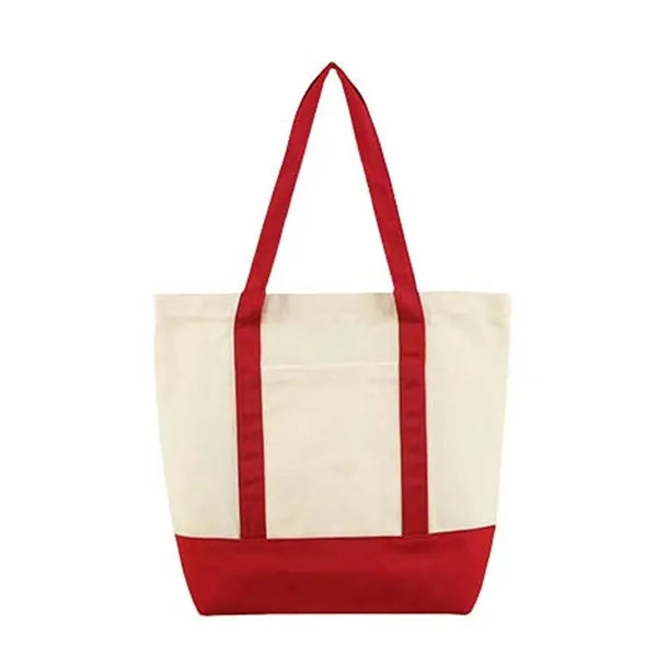 Canvas Tote with External Pocket