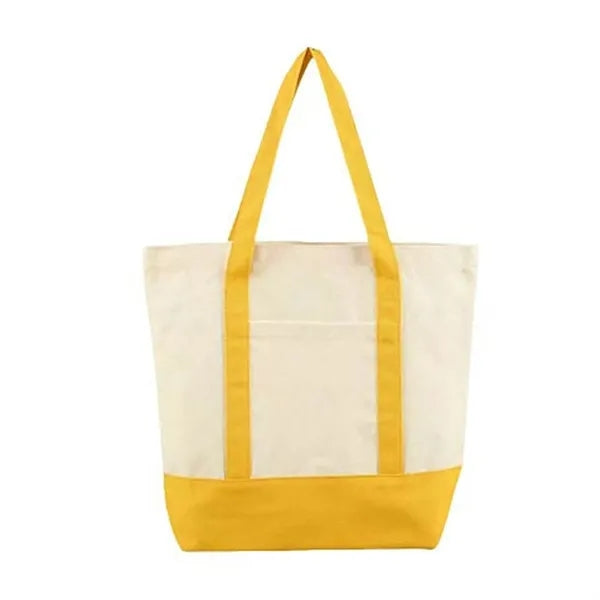 Canvas Tote with External Pocket