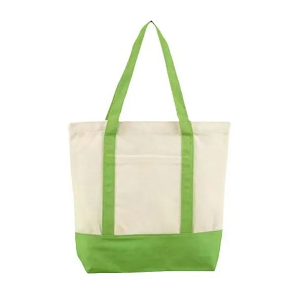 Canvas Tote with External Pocket