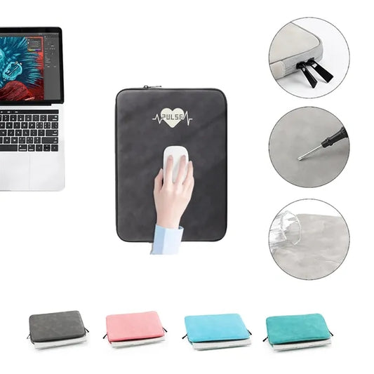 15 Inch Zippered Laptop Sleeve PU Leather Water Resistant