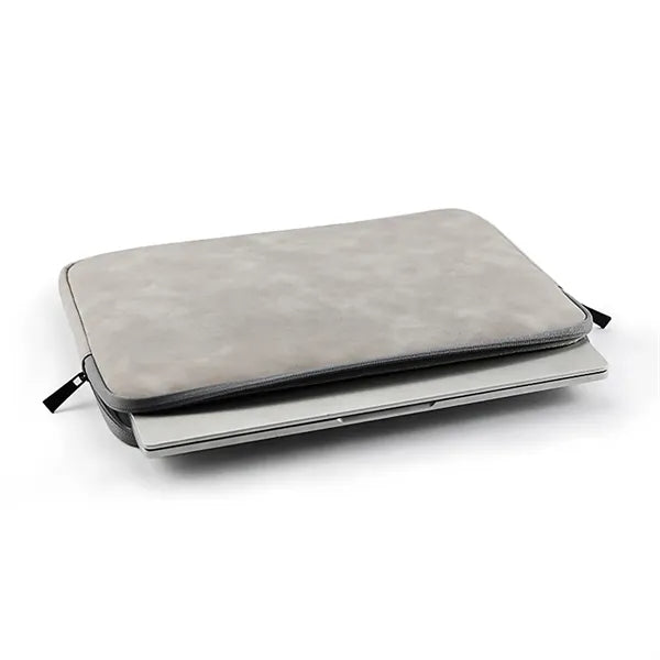 15 Inch Zippered Laptop Sleeve PU Leather Water Resistant