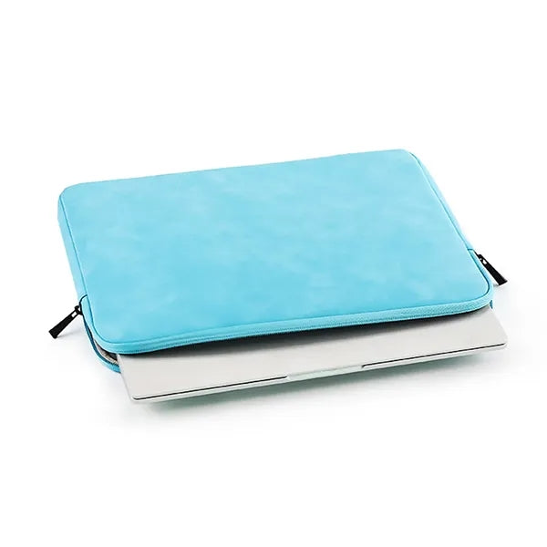 15 Inch Zippered Laptop Sleeve PU Leather Water Resistant
