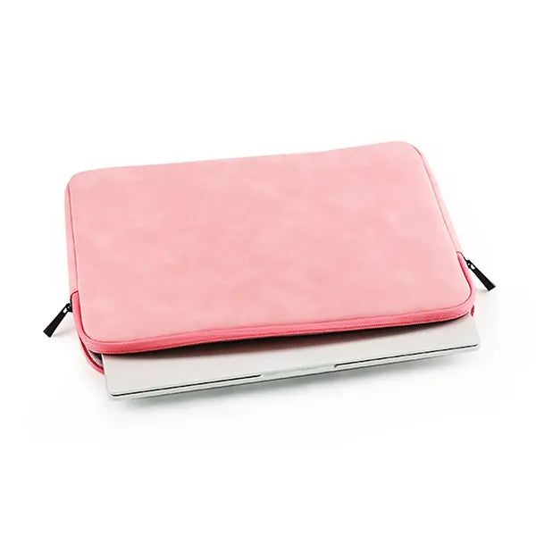 15 Inch Zippered Laptop Sleeve PU Leather Water Resistant