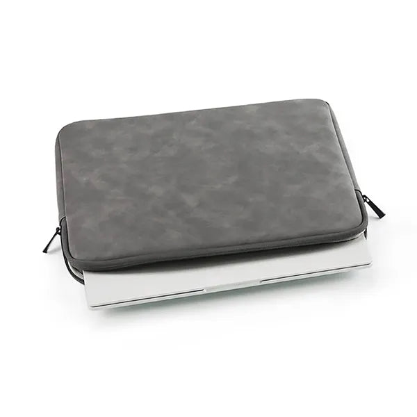 15 Inch Zippered Laptop Sleeve PU Leather Water Resistant