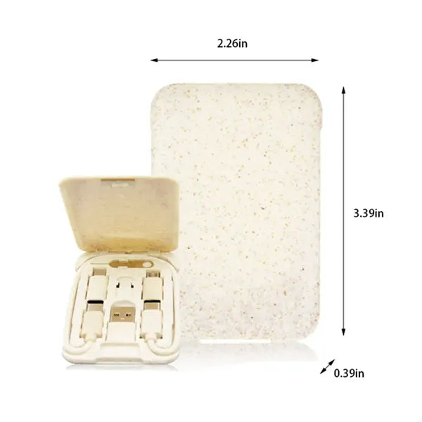 Degradable phone holder charging data cable storage set