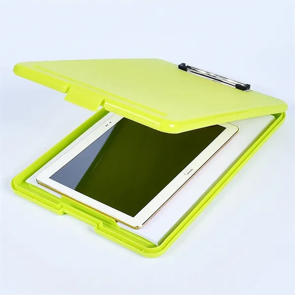 Foldable Clipboard with Storage Compartment and Plastic