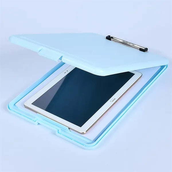 Foldable Clipboard with Storage Compartment and Plastic