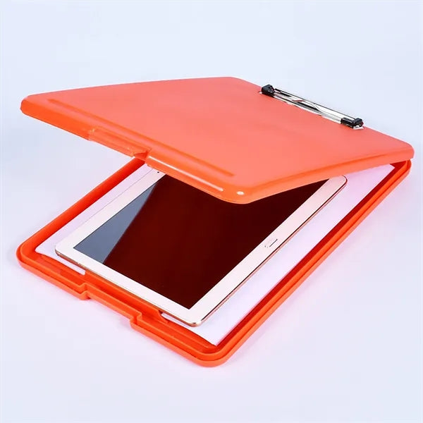 Foldable Clipboard with Storage Compartment and Plastic