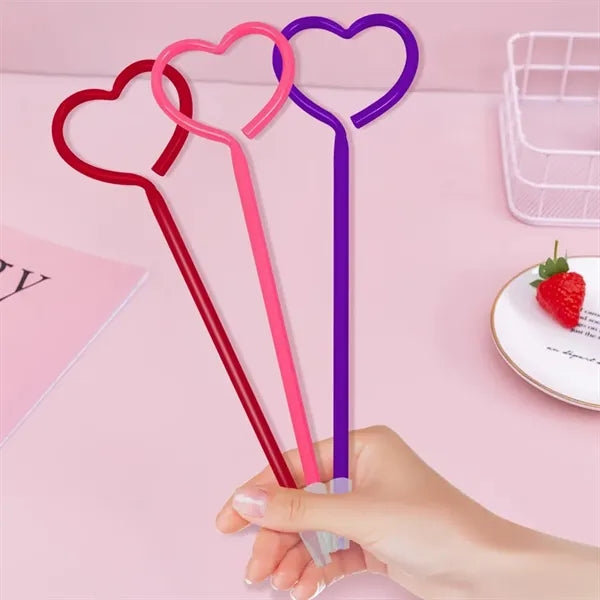 Valentine's Day Custom PET Plactic Heart-Shape Ballpoint Pen